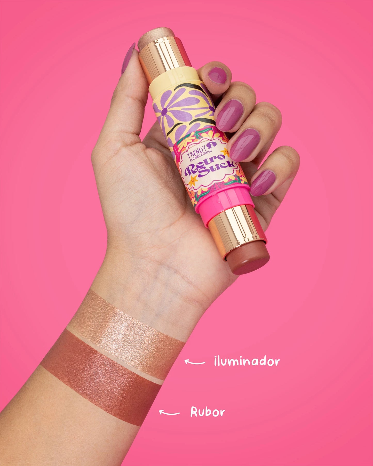 RUBOR ILUMINADOR EN BARRA RETRO STICK TRENDY